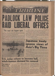   The Pacific Tribune - Friday, September 7, 1951   , page 1