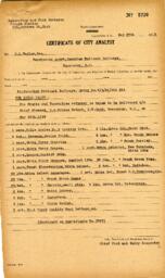 Certificate of City Analyst for Royal Party, no 5726: 29-May-39
