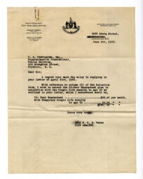 Letter to R.A. Pennington from Vance: 09-Jun-48