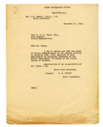 Letter to Vance, from C.E. Edgett: 17-Nov-32