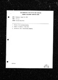 1992-08-19 - City of Port Coquitlam - Economic Development Committee - Agenda and Minutes