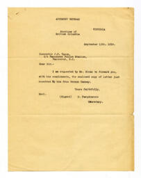 Letter to Vance, from C. Farquharson: 13-Sep-34