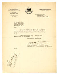 Letter to D. McKay, Chief Constable from Vance: 26-Nov-41