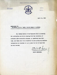 Letter to Vance from D. McKay, Chief Constable: 11-Apr-42