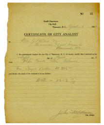 Certificate of City Analyst: 10-Apr-13
