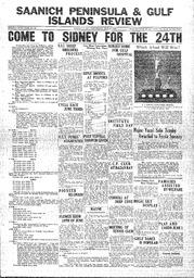 Saanich Peninsula And Gulf Islands Review Wed, May 22, 1935 (Page 1)