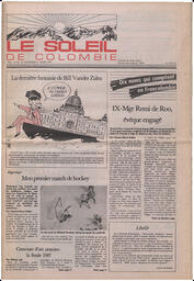 Le Soleil de Colombie, March 13, 1987, page 1