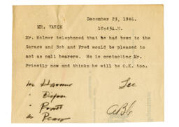 Letter to Vance from [illegible]: 23-Dec-46