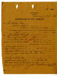 Certificate of City Analyst