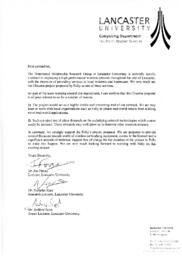 Letter from Lancaster University