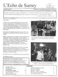   L'ÉCHO DE SURREY, 2002   , page 1