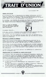   LE TRAIT D'UNION, 1987   , page 1