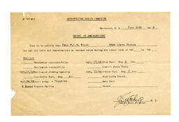 Metropolitan Health Committee - Record of Immunization: 24-Jun-42