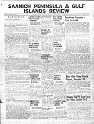 Saanich Peninsula And Gulf Islands Review Wed, October 20, 1937 (Page 1)