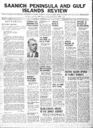 Saanich Peninsula And Gulf Islands Review Wed, November 23, 1938 (Page 1)
