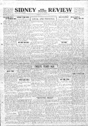 Sidney And Islands Review Thu, October 22, 1925 (Page 1)