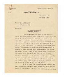 Letter to Vance, from Harry J. Sullivan, K.C.: 01-Mar-37