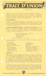   LE TRAIT D'UNION, 1984   , page 1
