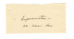 Superannuation working note: [19--]