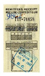 Foreign currency money order: 06-Jun-47