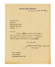 Letter to R.R. Hose, from Vance: 06-Jul-21
