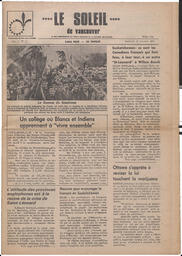Le Soleil de Vancouver, October 10, 1969, page 1