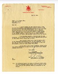Letter to Vance from R.A. Pennington