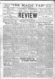 Saanich Peninsula And Gulf Islands Review Thu, November 3, 1927 (Page 1)