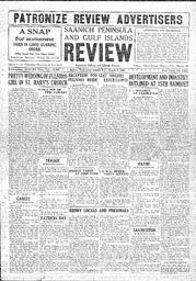Saanich Peninsula And Gulf Islands Review Thu, March 3, 1927 (Page 1)