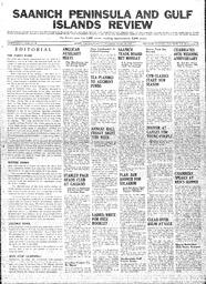Saanich Peninsula And Gulf Islands Review Wed, October 19, 1938 (Page 1)