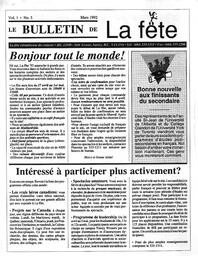   LE BULLETIN DE LA FÊTE, 1992   , page 1