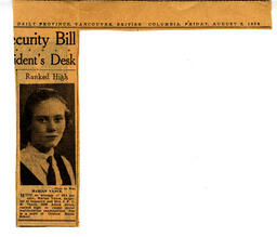 "Ranked High", The Daily Province newspaper clipping: 09-Aug-35