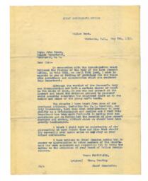  Letter to Vance, from Thomas Heatley