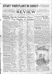 Saanich Peninsula And Gulf Islands Review Thu, September 19, 1929 (Page 1)