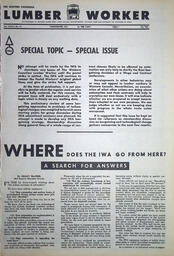   The Western Canadian Lumber Worker, Vol. XXXII, No. 14, 2nd Issue Jul. 1965   , page 1