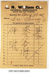 Invoice, 1938 - Hong And Lee Chong Collection