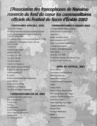   MAPLE SUGAR FESTIVAL DU SUCRE D'ÉRABLE, 2002   , page 20