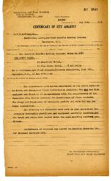 Certificate of City Analyst for Royal Party, no 5842: 29-May-39