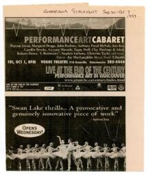 Performance Art Cabaret Print Advertisement
