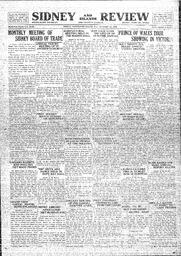 Sidney And Islands Review Thu, January 14, 1926 (Page 1)