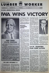   The Western Canadian Lumber Worker, Vol. XXXVI, No. 16, 2nd Issue Aug. 1968   , page 1