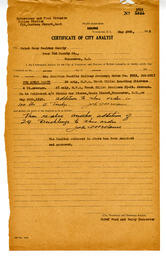 Certificate of City Analyst: 30-May-39