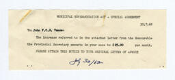 Municipal Supperannuation Act - Special Agreement: 30-Jun-62