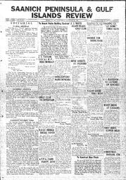 Saanich Peninsula And Gulf Islands Review Wed, November 20, 1935 (Page 1)