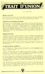   LE TRAIT D'UNION, 1987   , page 1