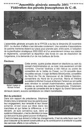   INFO-PARENTS COLOMBIE-BRITANNIQUE, 2001   , page 2