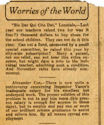 Newspaper article [source unknown]: [19--]