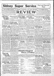 Saanich Peninsula And Gulf Islands Review Wed, November 28, 1934 (Page 1)