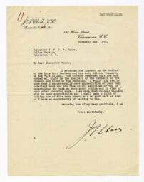 Letter to Vance, from F.A. Clark, K.C.: 02-Nov-38