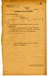 Certificate of City Analyst